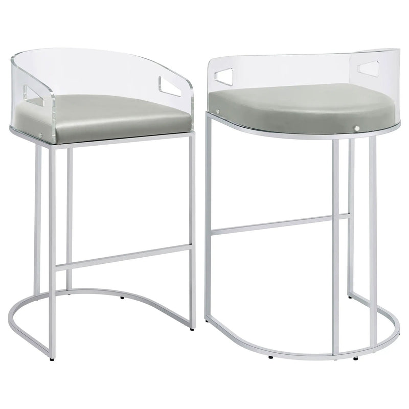 Thermosolis Clear Acrylic Bar Chair Chrome (Set of 2) by Unique Piece Furniture