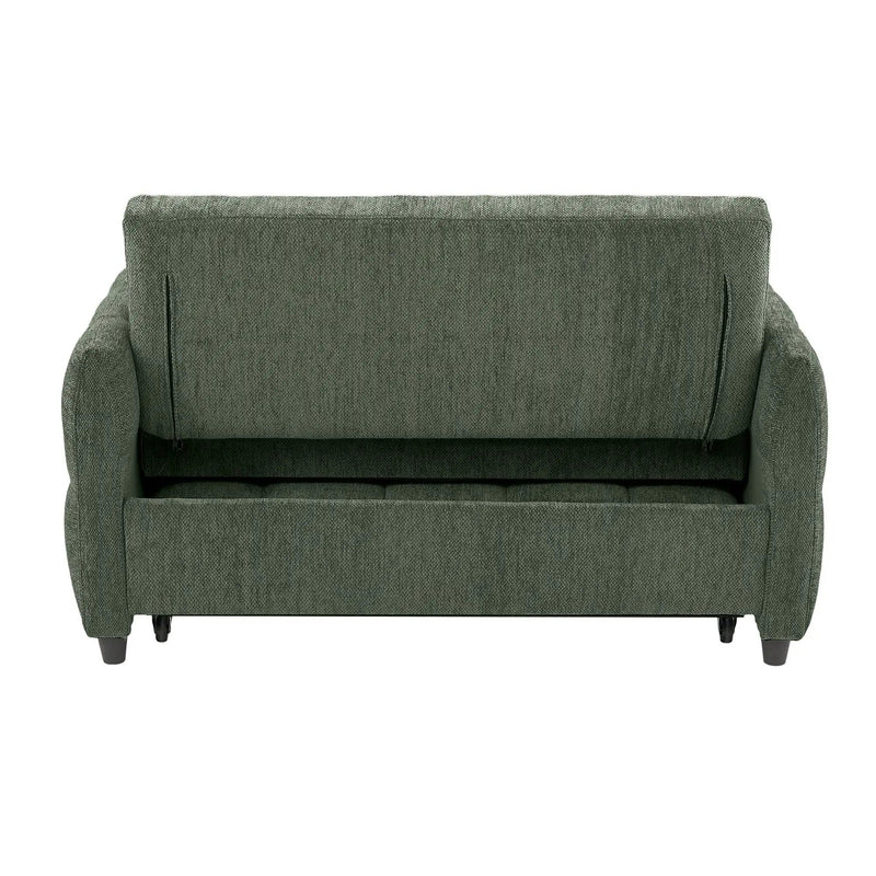 Loveseat Sofa Pull-Out Bed With Adjustable Backrest, 3 USB Ports And 2 Lumbar Pillows For Living Room by HouseOfZazla