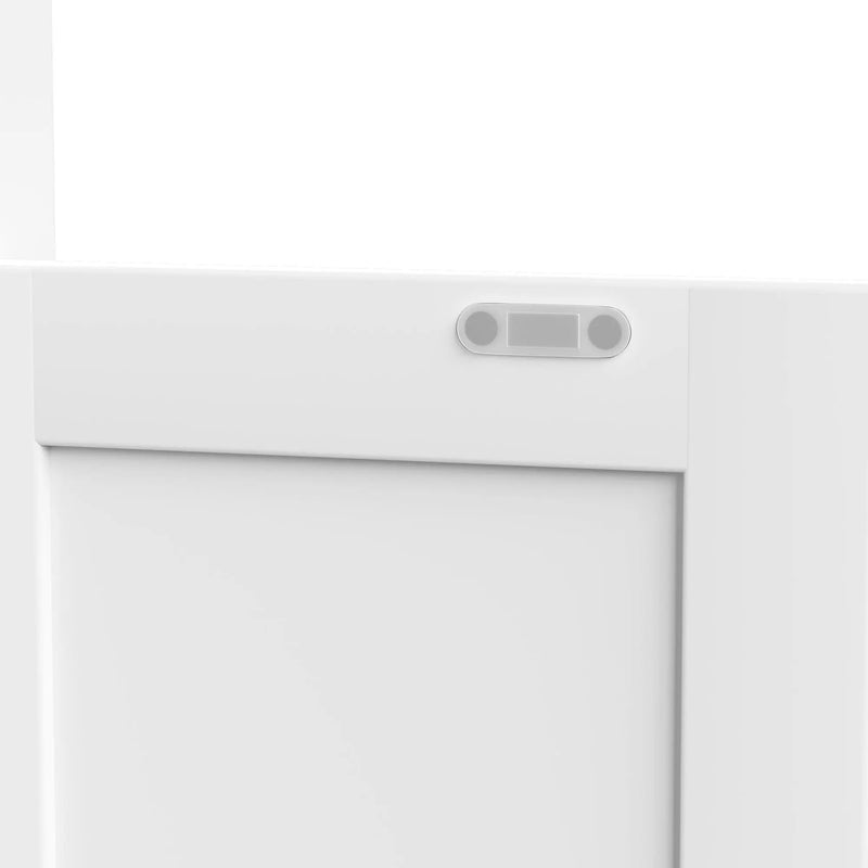 Bookcase Tall With 2 Doors & 2 Drawers, Fixed Open Shelves - White by HouseOfZazla
