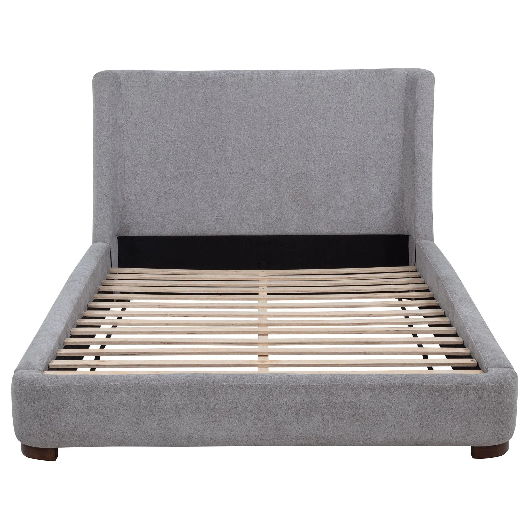 Rennes Upholstered Eastern King Wingback Platform Bed Grey by Unique Piece Furniture