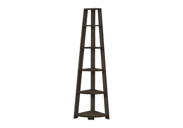 5-Tier Corner Bookshelf, Bookcase, Etagere - Modern Oak Finish