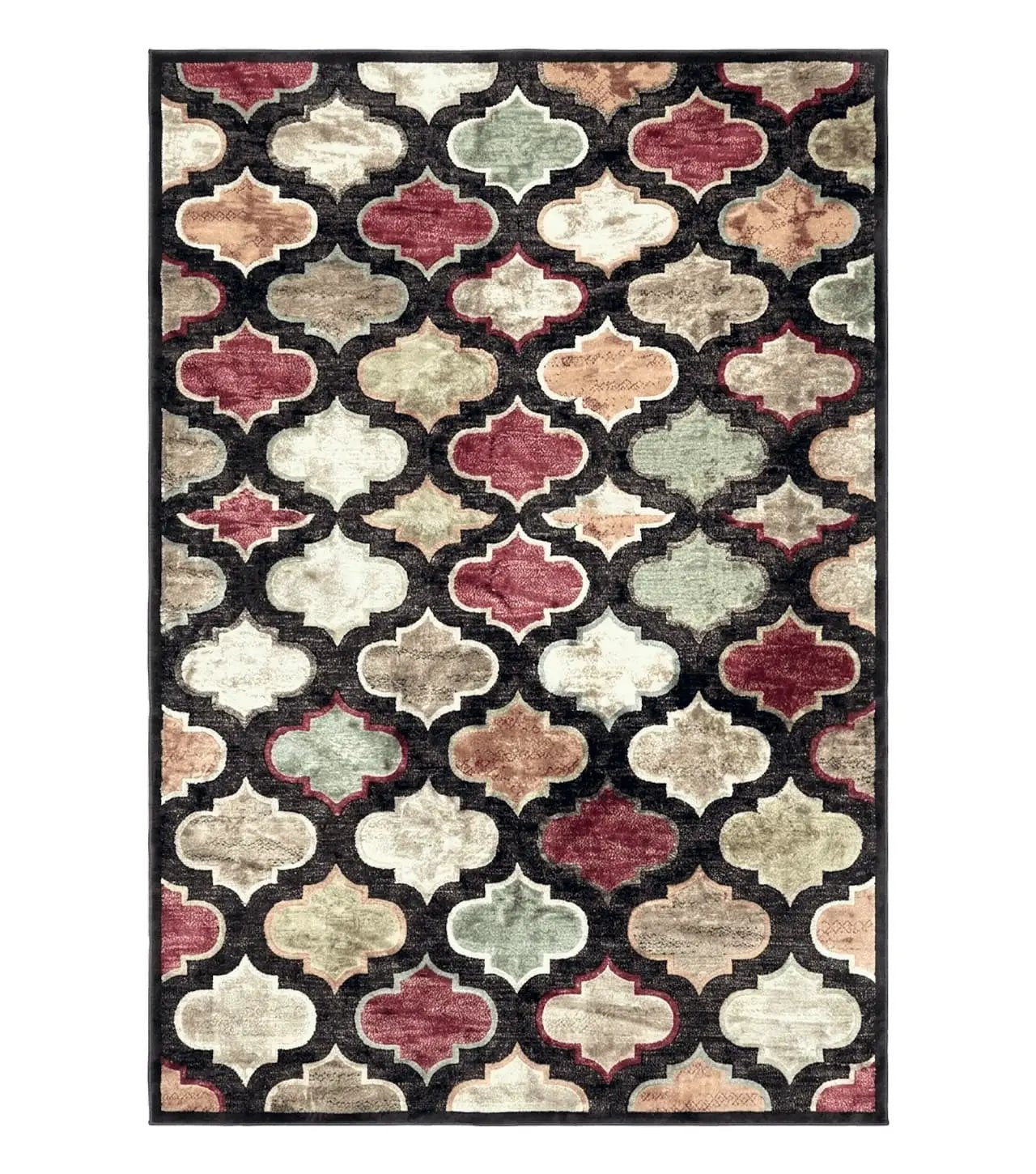 Panel Design Rug 5x7, Multicolor Contemporary Area Rug, Small Living Room Rug by Jewel Rugs