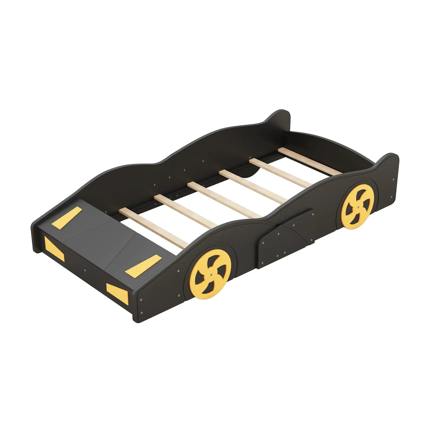 Race Car Shaped Platform Bed With Wheels And Storage by HouseOfZazla