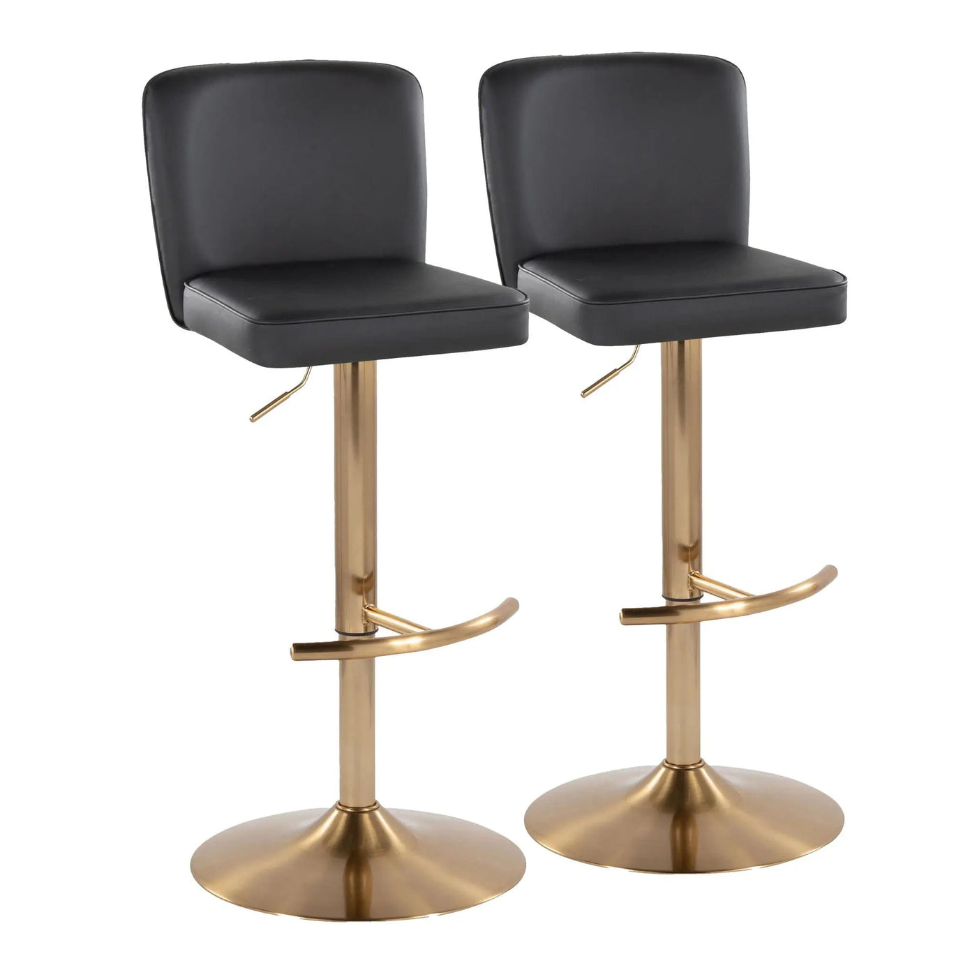 Henry - Contemporary Adjustable Barstool With Swivel With Rounded T Footrest (Set of 2) by HouseOfZazla