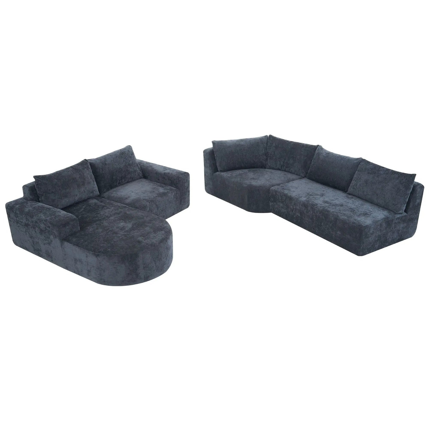 Modular Cloud Sectional Sofa Set, U-Shaped Upholstered Couch With Deep Seat by HouseOfZazla