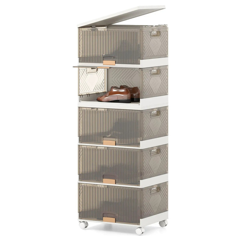 3/4/5/6-Cube Stackable Storage Bins with Detachable Wheels by DirectDeals