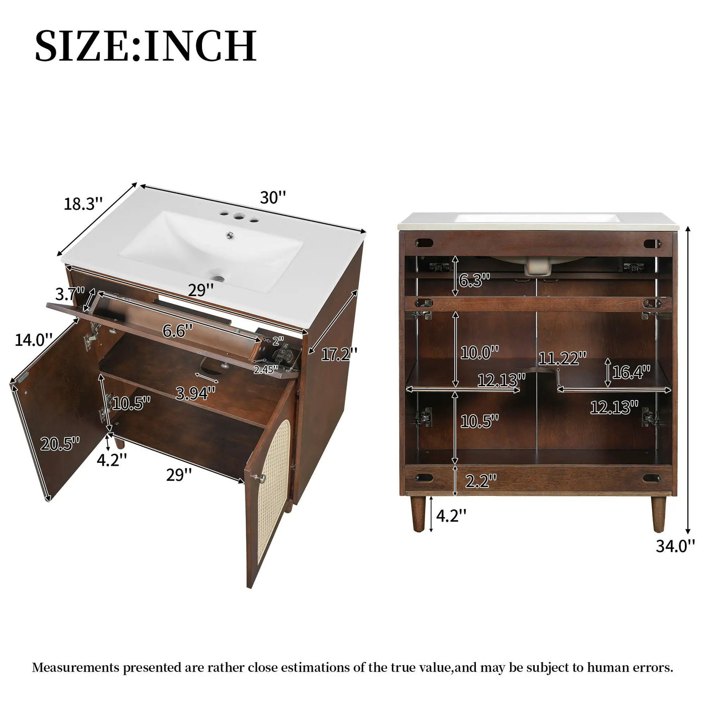 Modern Bathroom Vanity With Sink, Cabinet With Adjustable Shelf by HouseOfZazla