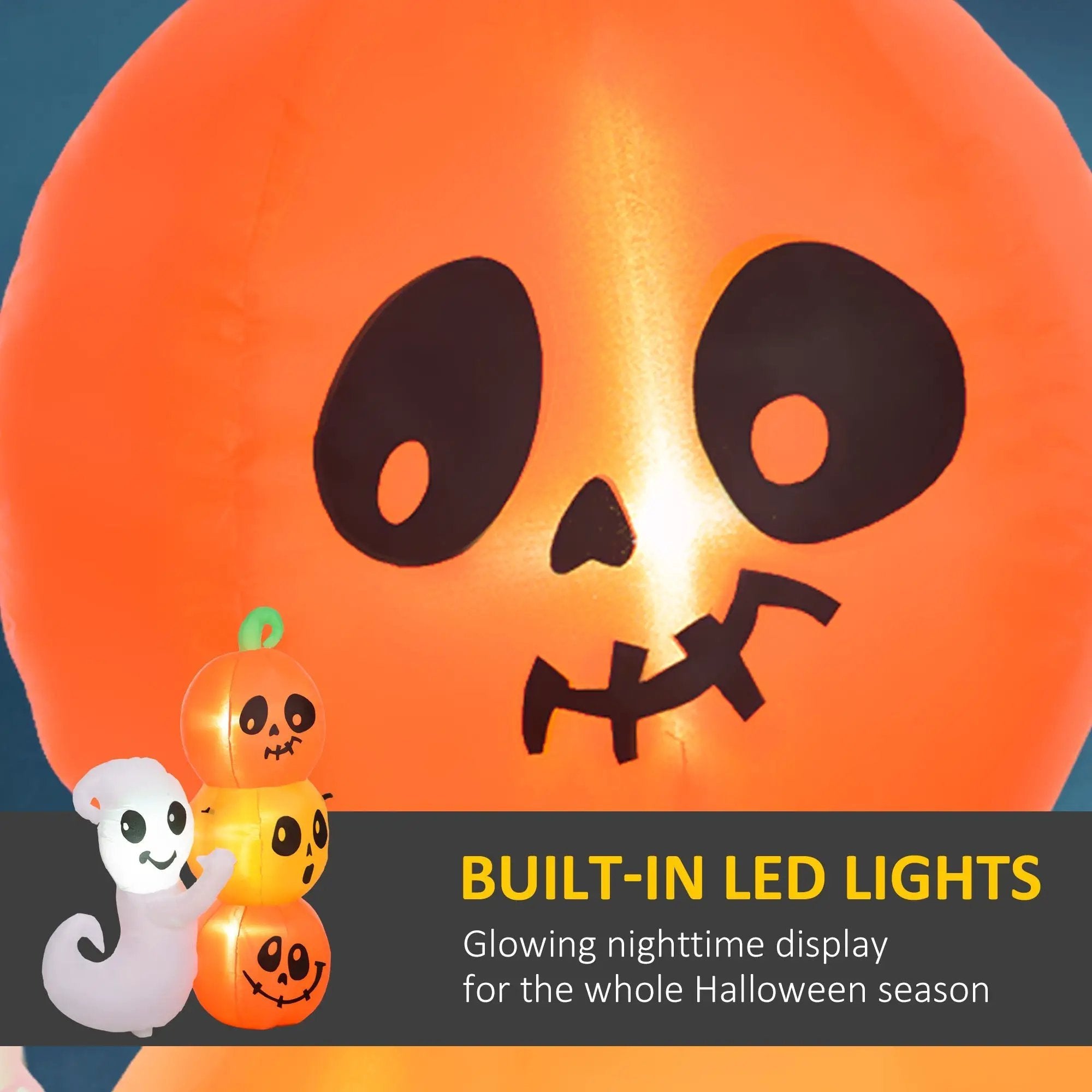 5-Foot Illuminated Halloween Ghost and Pumpkin Inflatable by HouseOfZazla