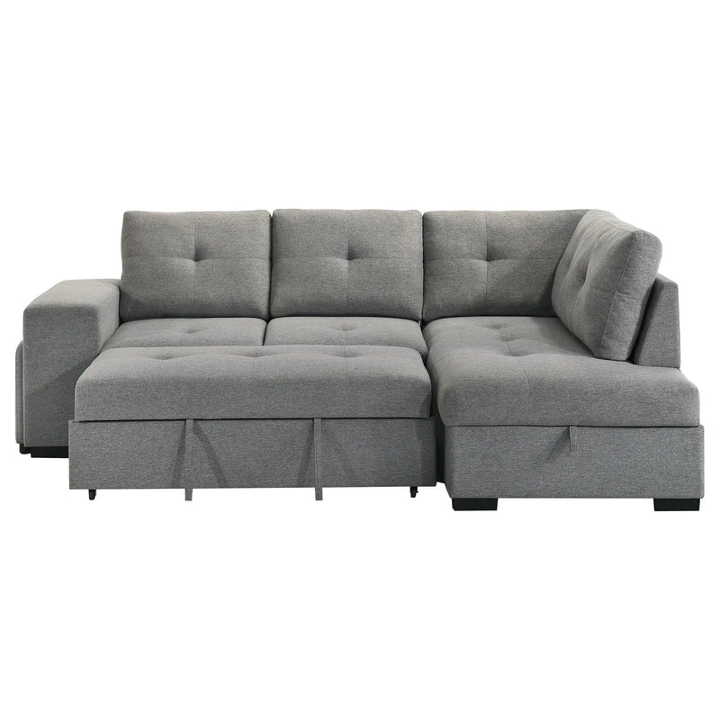 Roanne Fabric Upholstered Sleeper Sectional Sofa Grey by Unique Piece Furniture