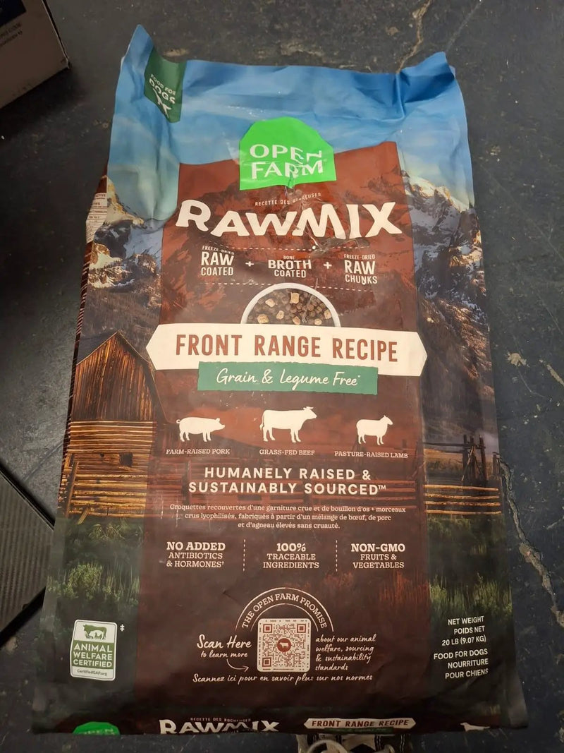 Brand New Open Farm, RawMix Grain-Free Dry Dog Food, Protein-Packed Kibble Coated in Bone Broth with Freeze Dried Raw Chunks, Beef Pork & Lamb, Front by Selzalot