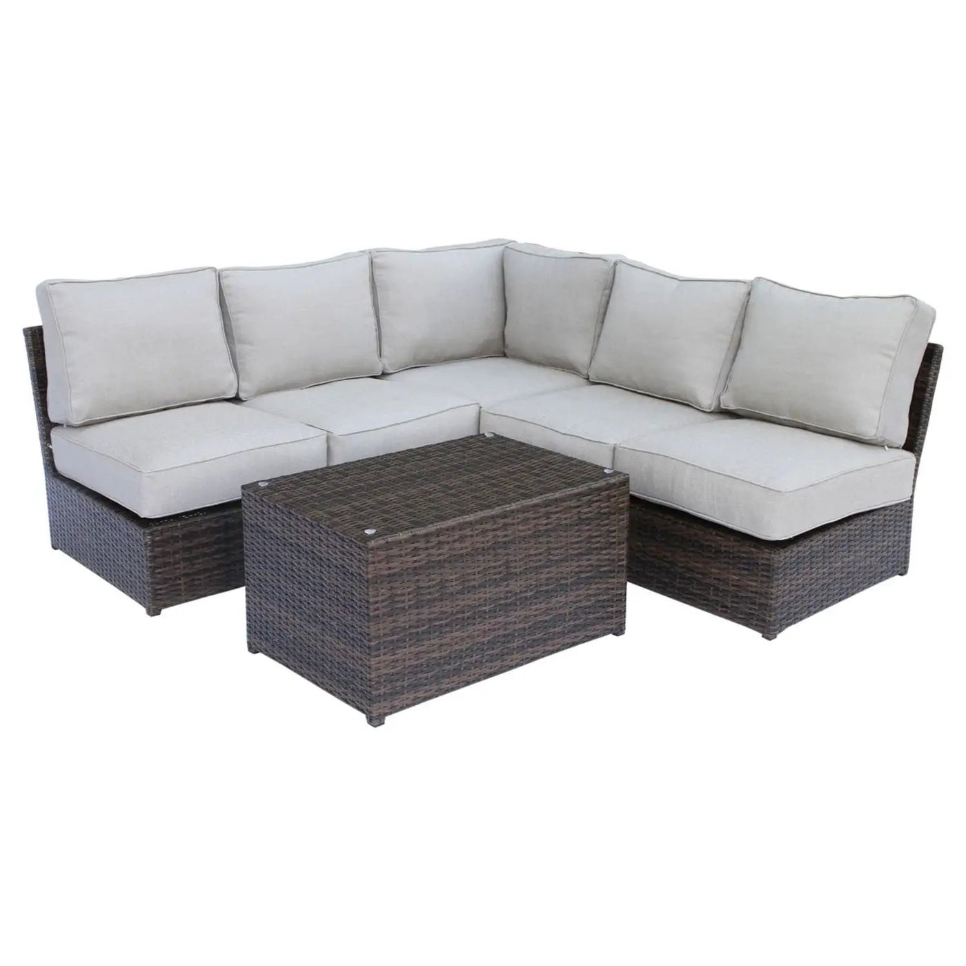 Comfortable Modern Patio Rattan Sectional Set With Cushions by Unique Piece Furniture