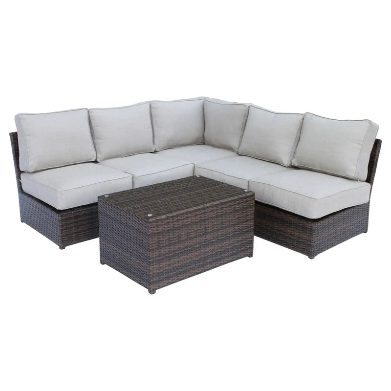 Comfortable Modern Patio Rattan Sectional Set With Cushions by HouseOfZazla