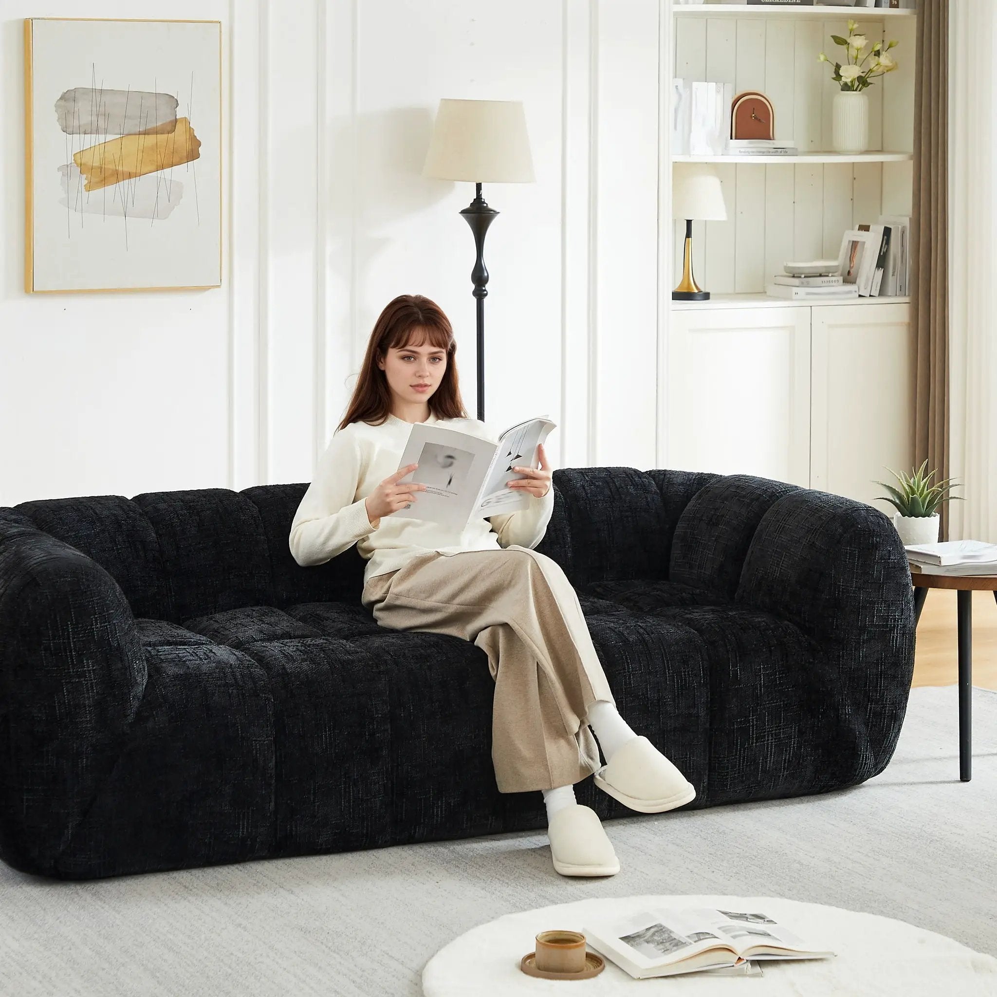 Modern Sofa With Piano Key Backrest by HouseOfZazla