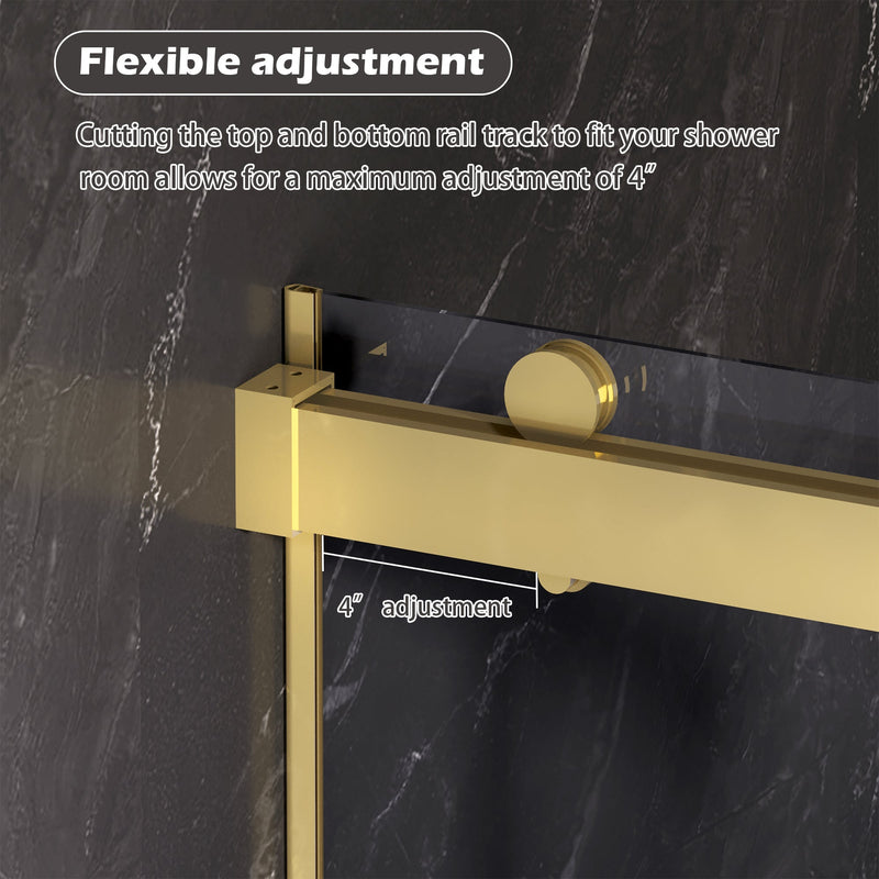 Dual Sliding Frameless Shower Door 56-60 in W x 75 in H by HouseOfZazla