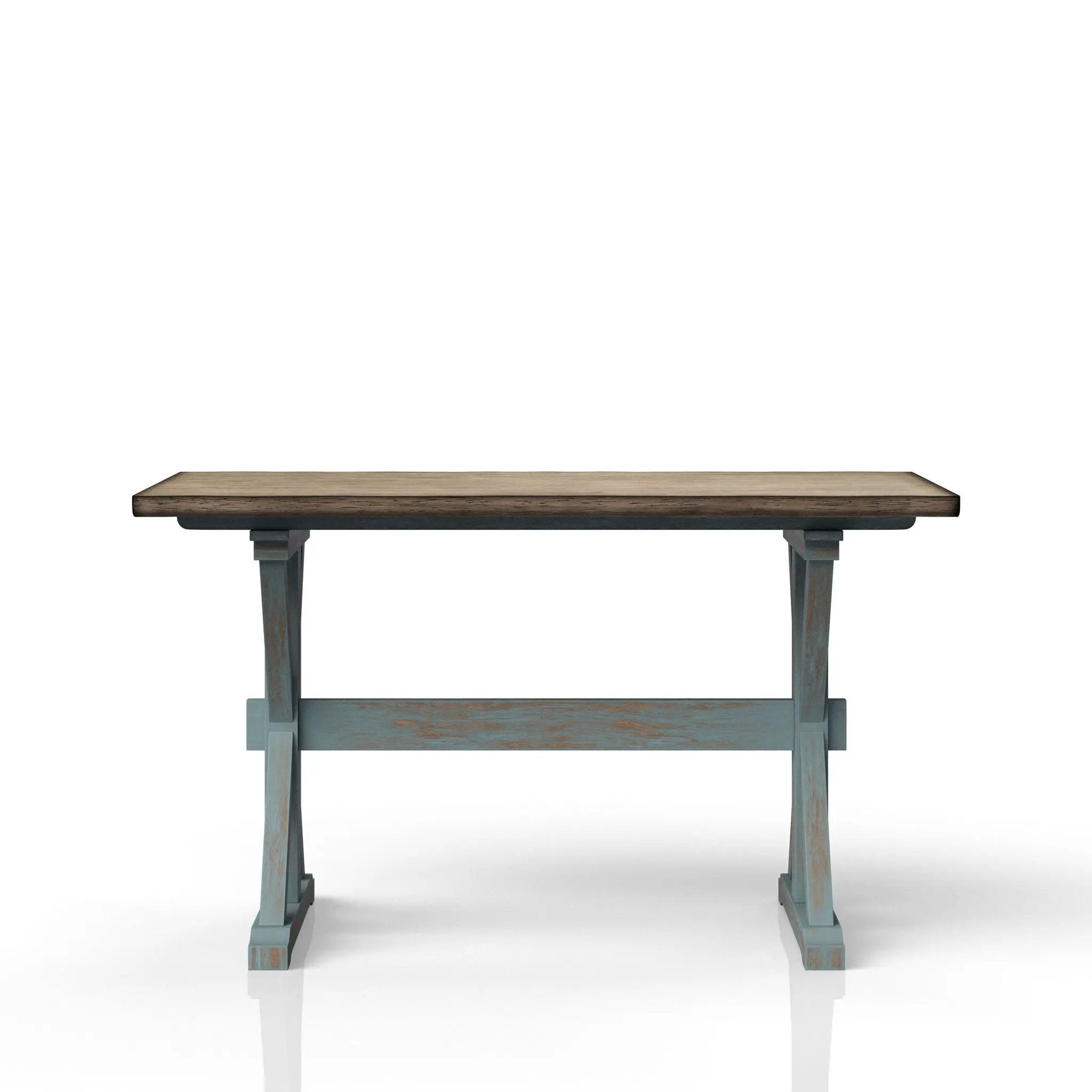 X Based Counter Height Dining Table - Aqua Blue by Unique Piece Furniture