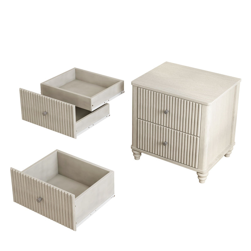 Fluted Nightstand With 3 Drawers by HouseOfZazla