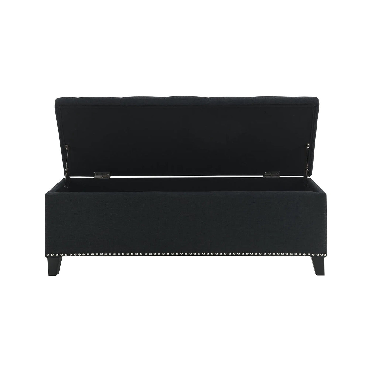 Button-Tufted Storage Ottoman With Safety Close Hinge by HouseOfZazla