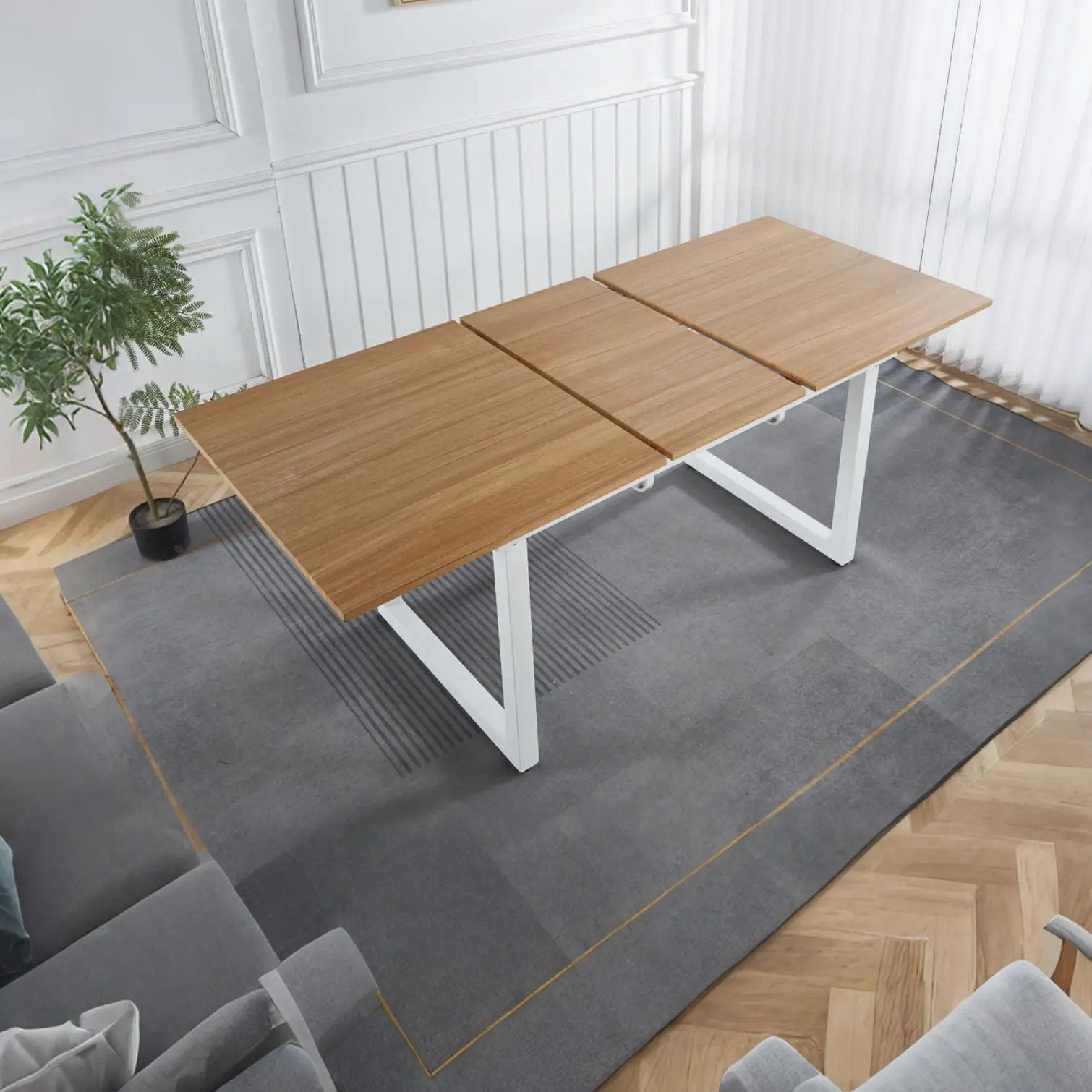 Square Extendable Dining Table With Metal Legs by HouseOfZazla