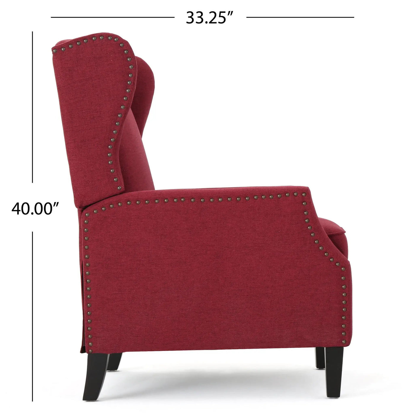 Westeros Wing Back Fabric Upholstered Recliner by Unique Piece Furniture