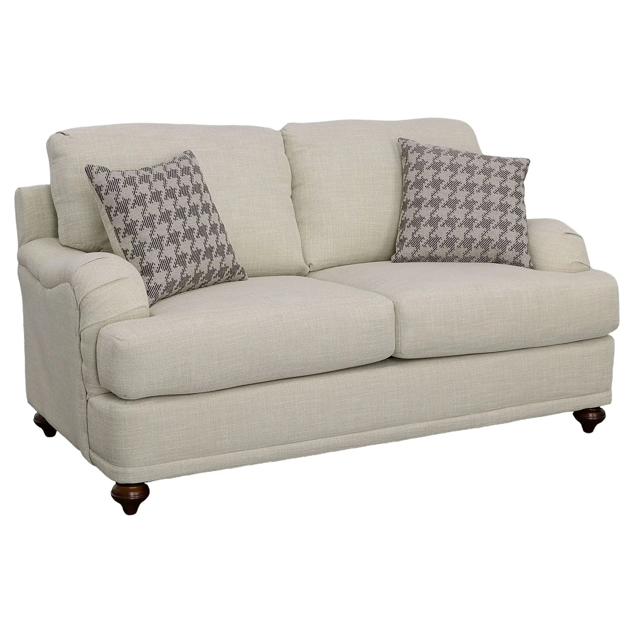Brewster - Upholstered Loveseat With English Arms - Light Gray by HouseOfZazla