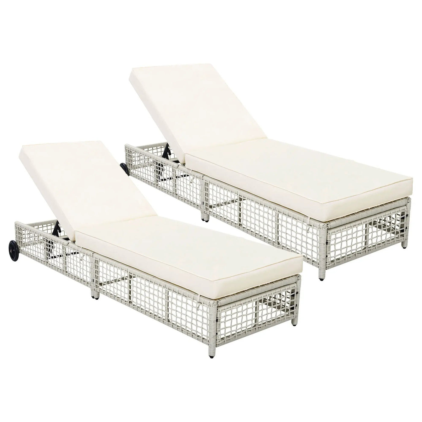 Outdoor Lounge Chair With 5 Position Backrest With Cushion And Wheels by Unique Piece Furniture
