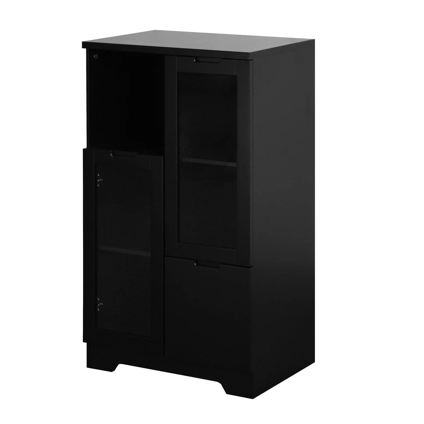 Modern Cabinet With Glass Doors And Drawer by HouseOfZazla