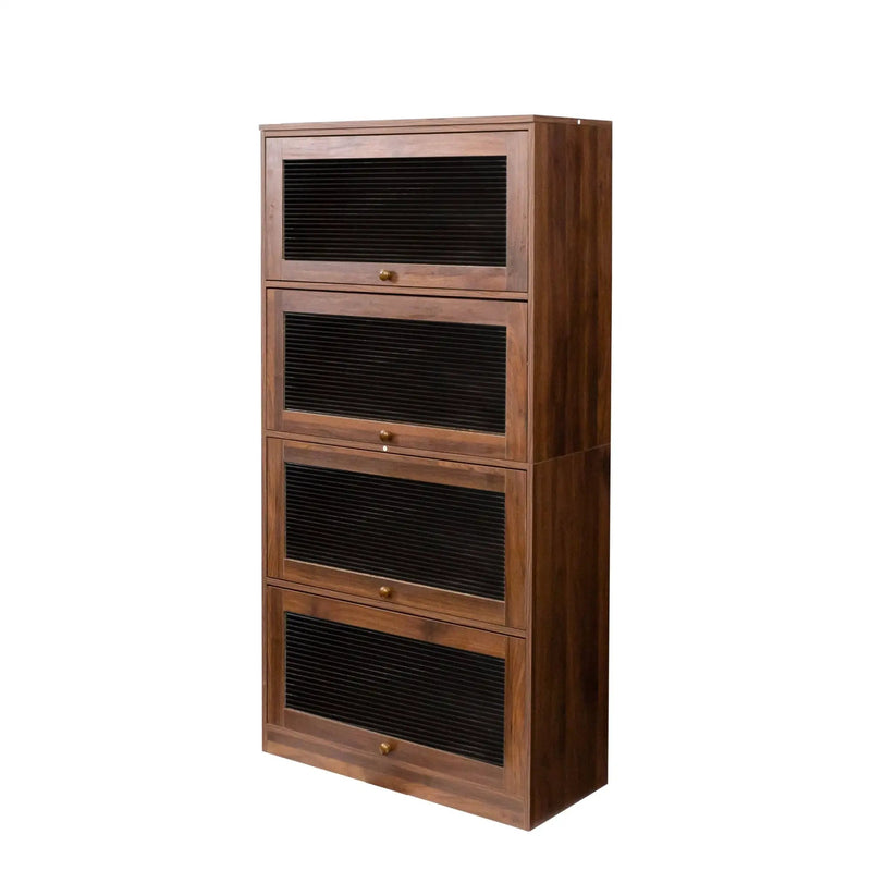 Bookcase Contemporary Closed Back Glass Doors Office Storage Cabinet by HouseOfZazla