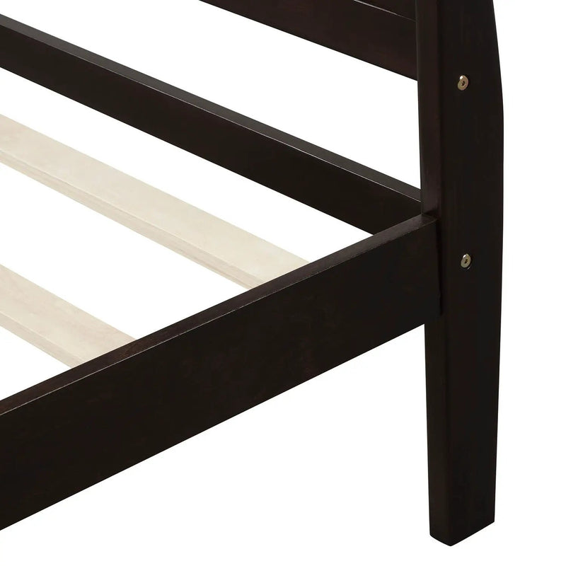 Platform Bed Frame Mattress Foundation Sleigh Bed With Headboard / Footboard / Wood Slat Suppor by HouseOfZazla