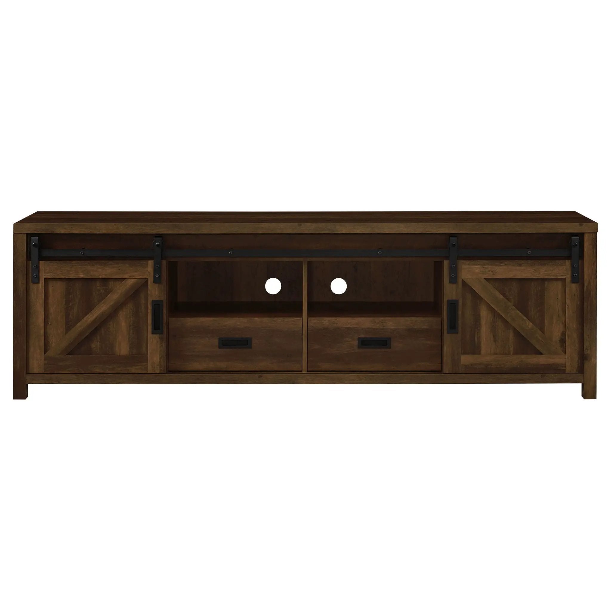 Madra 2-door Engineered Wood 79-inch TV Stand Dark Pine by Unique Piece Furniture