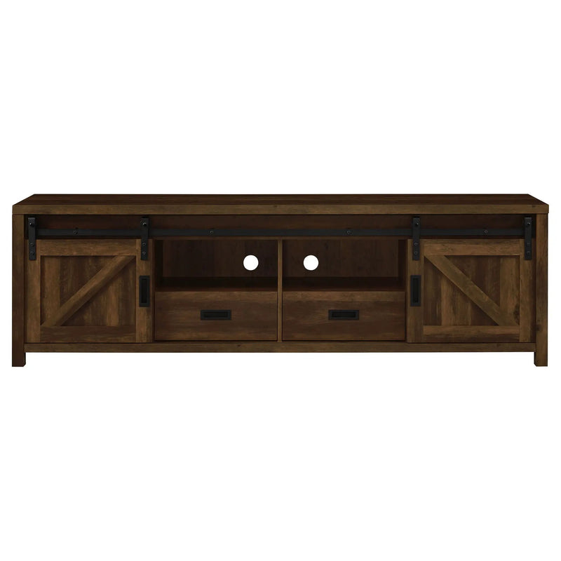Madra 2-door Engineered Wood 79-inch TV Stand Dark Pine by Unique Piece Furniture