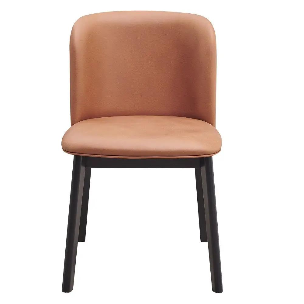 Eliora - Side Chair (Set of 2) - Camel Polish Microfiber & Black by Unique Piece Furniture