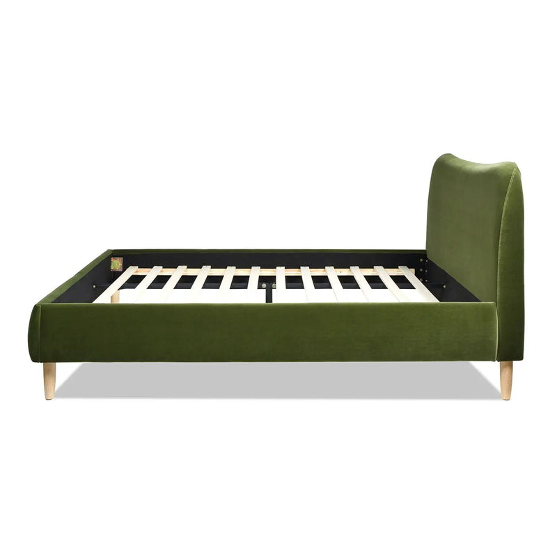 Roman - Curved Headboard Upholstered Platform Bed by HouseOfZazla