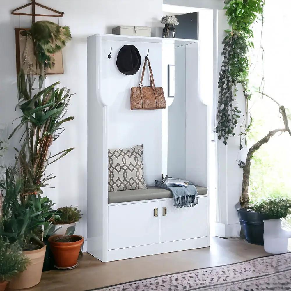 Buck II - Hall Tree - White High Gloss by Unique Piece Furniture