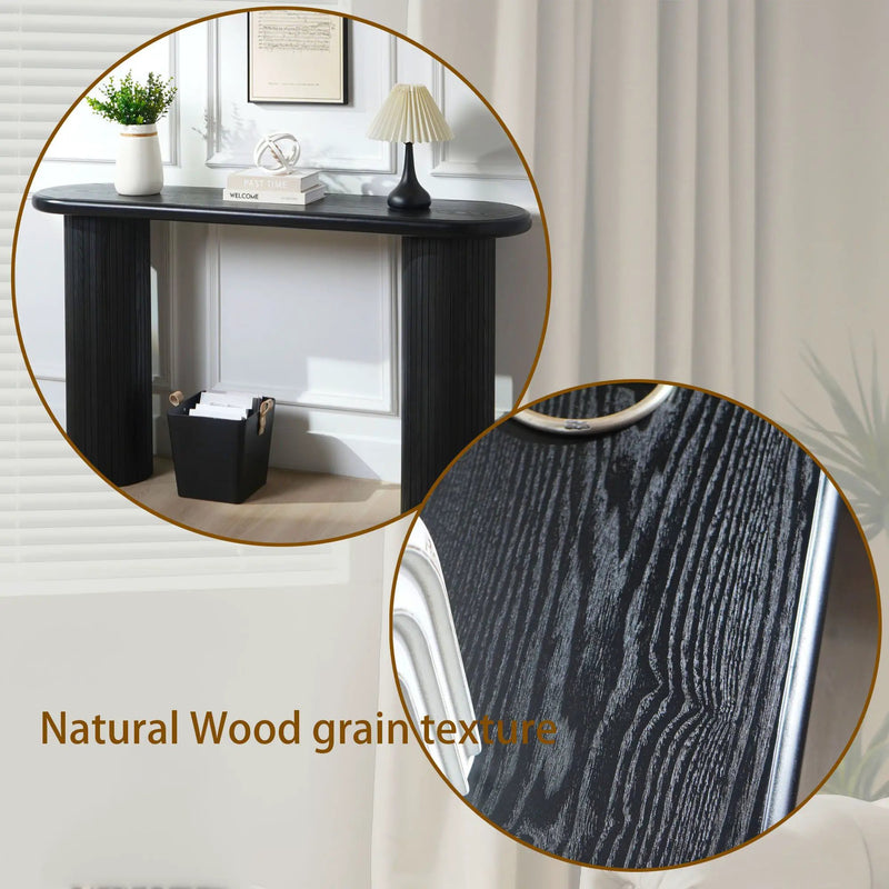 Fluted Cylinder Console Table - Black