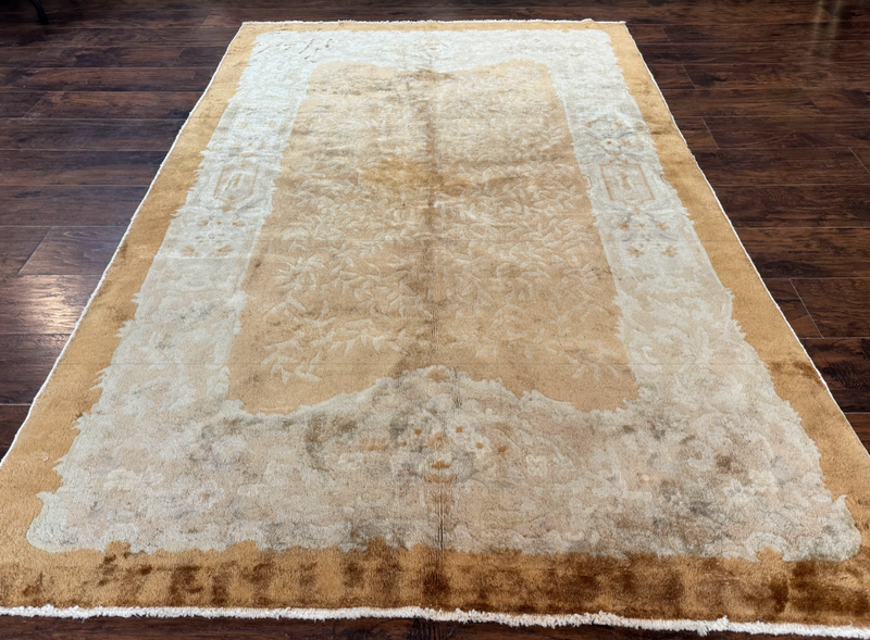 Chinese Peking Rug 5x7, Golden-Tan, Vintage Chinese Wool Carpet by Jewel Rugs