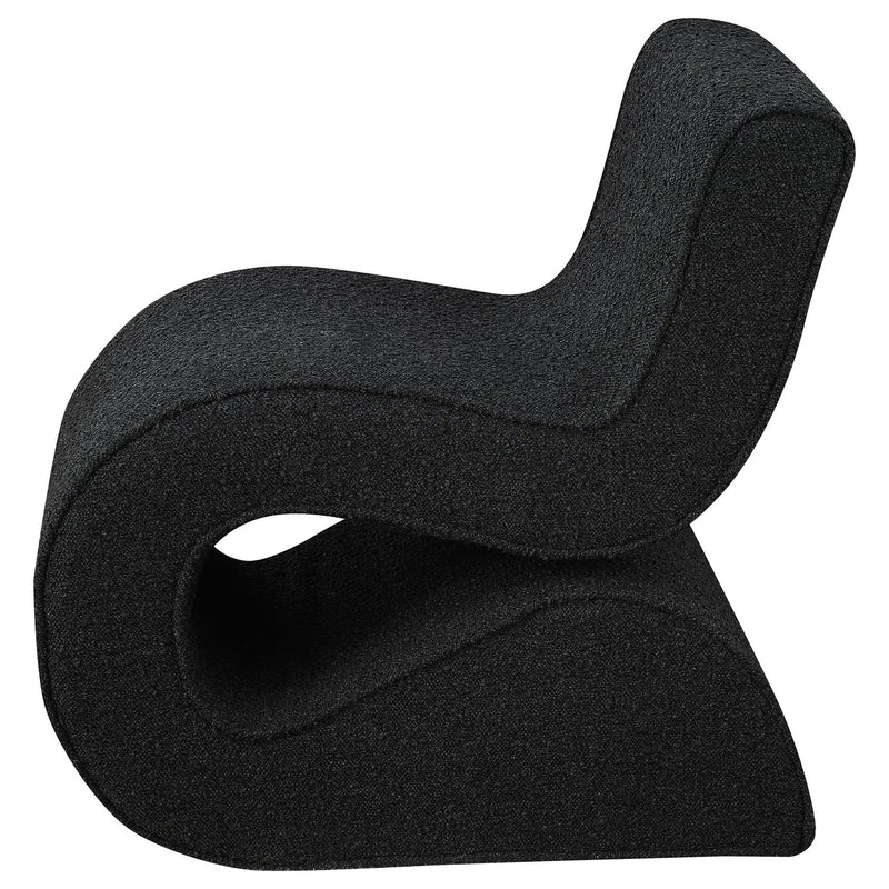 Ronea Boucle Upholstered Armless Curved Chair Charcoal by Unique Piece Furniture