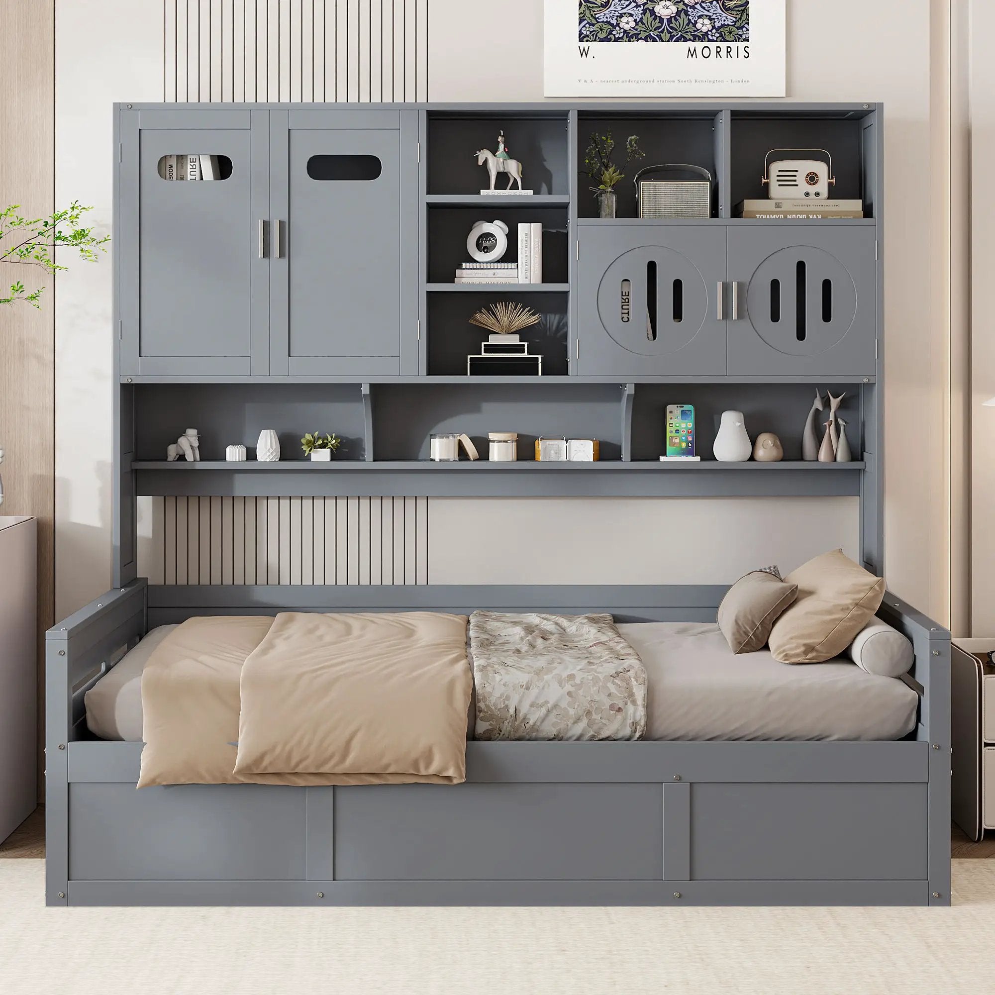 Daybed With All-In-One Cabinet And Shelf by HouseOfZazla