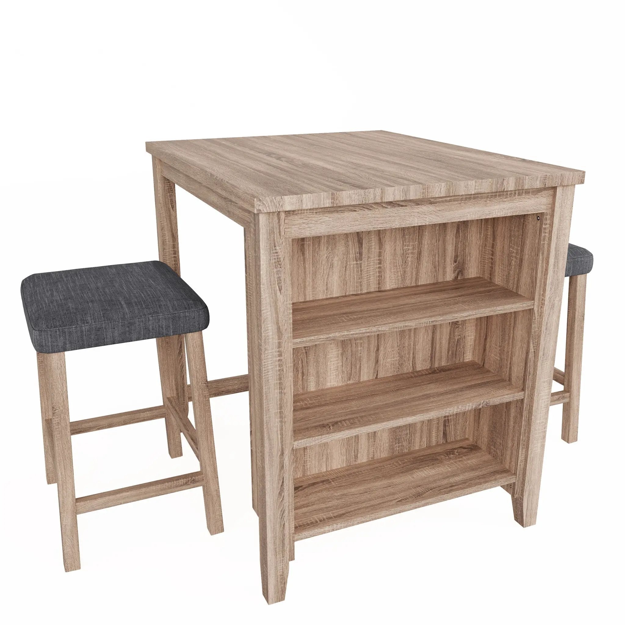Dawson - 3 Piece Counter Height Table Set - Oak by HouseOfZazla