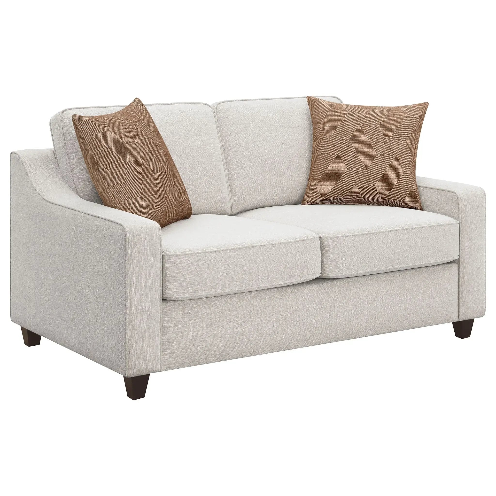 Christine 2-piece Upholstered Sloped Arm Sofa Set Beige by Unique Piece Furniture
