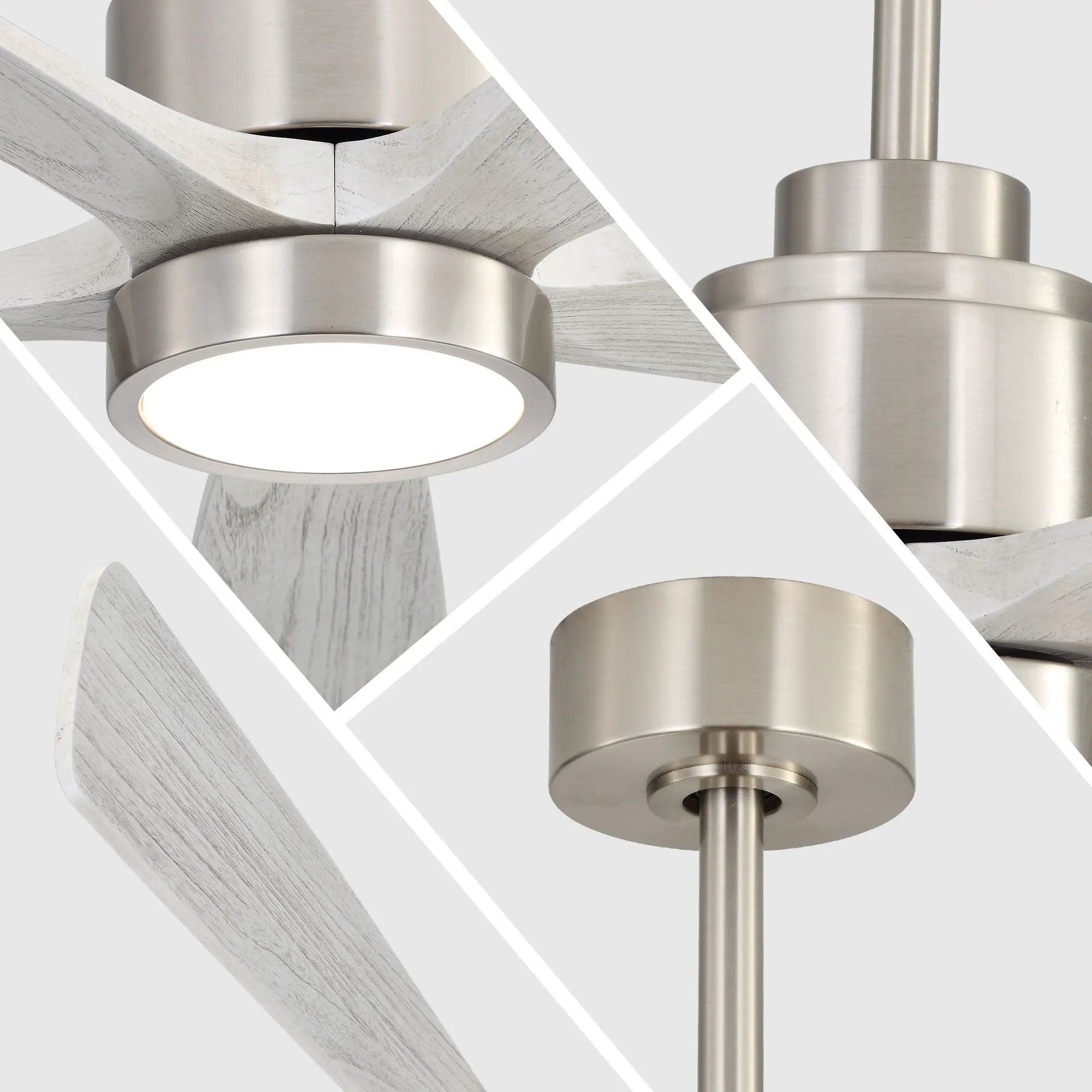 Ultra Quiet Reversible Ceiling Fan With Light Dimmable LED For Large Room - Brushed Nickel by Unique Piece Furniture