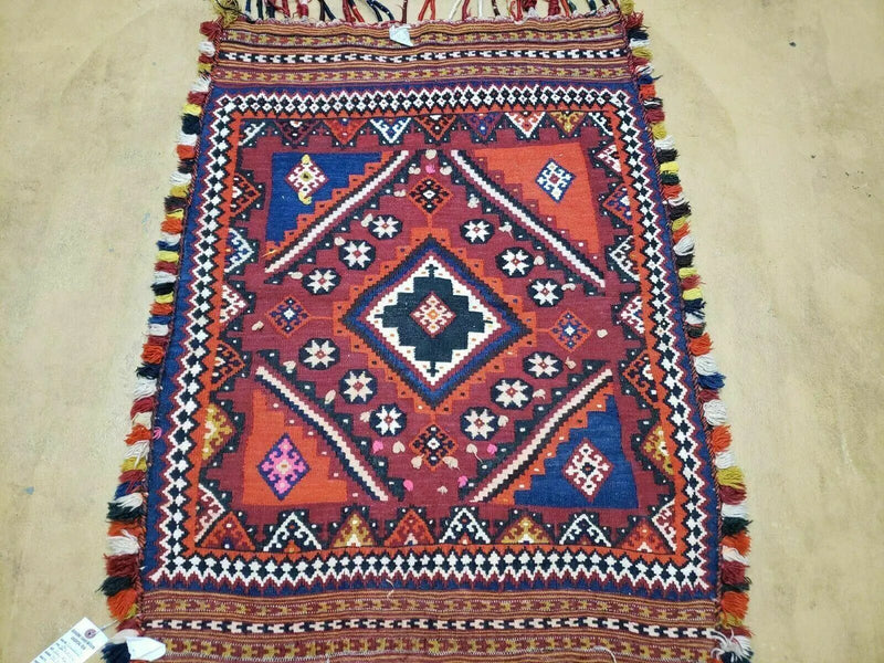 3' X 4' Antique Handmade Turkish Wool Kilim Rug Decorative Seat Cover by Jewel Rugs