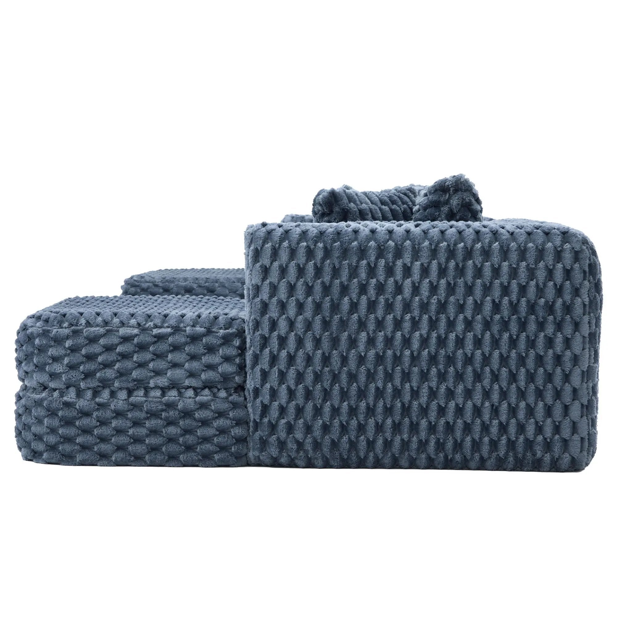 Modular Sectional Sofa, Boneless Couch With 2 Movable Ottomans
