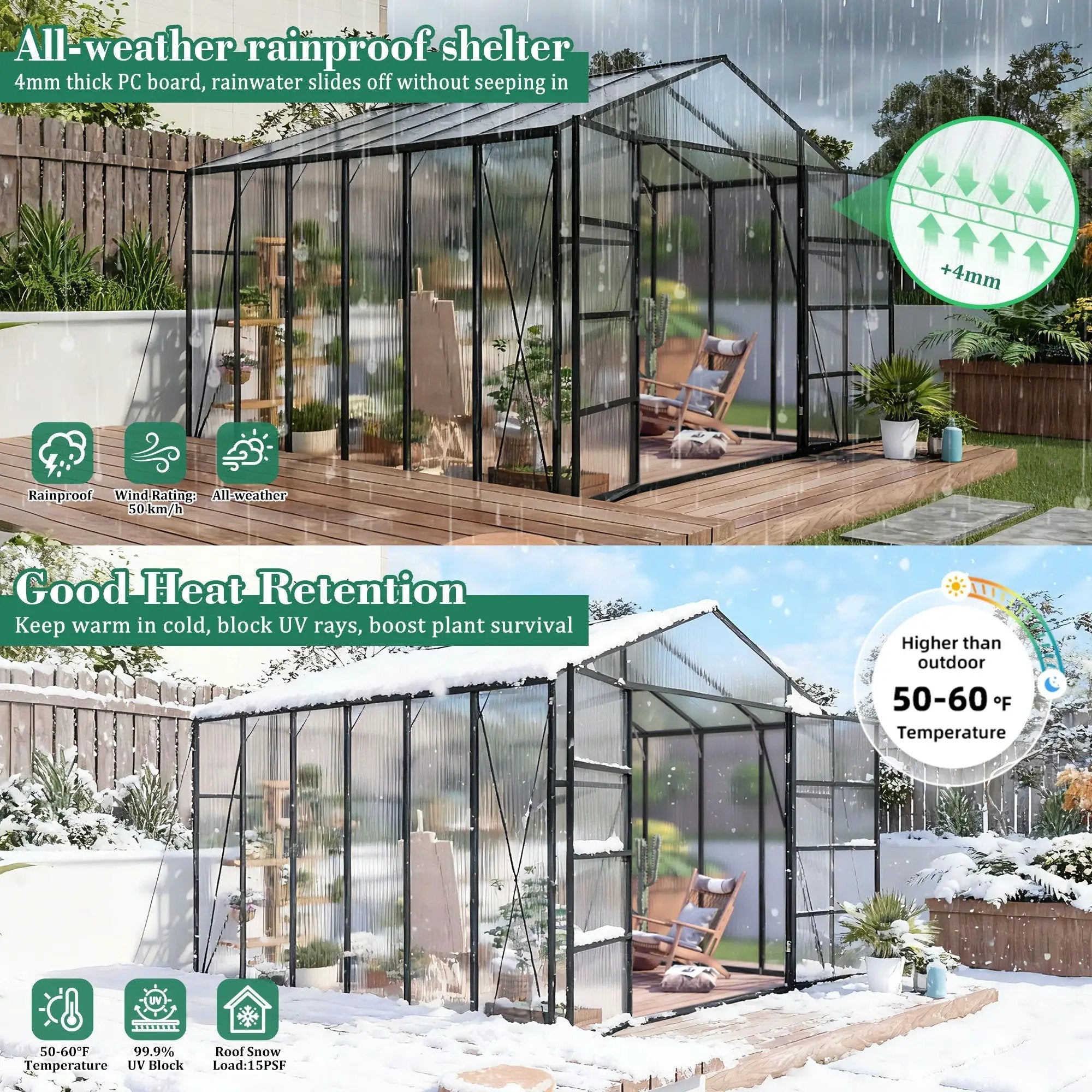 Gain Height Windproof house All Season Outdoor Garden Shelter by HouseOfZazla
