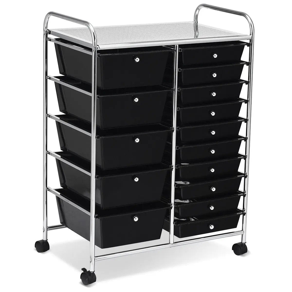 15-Drawer Utility Rolling Cart with Drawers Multi-Use Storage-Icecream Multicolor, photo 3 of 21