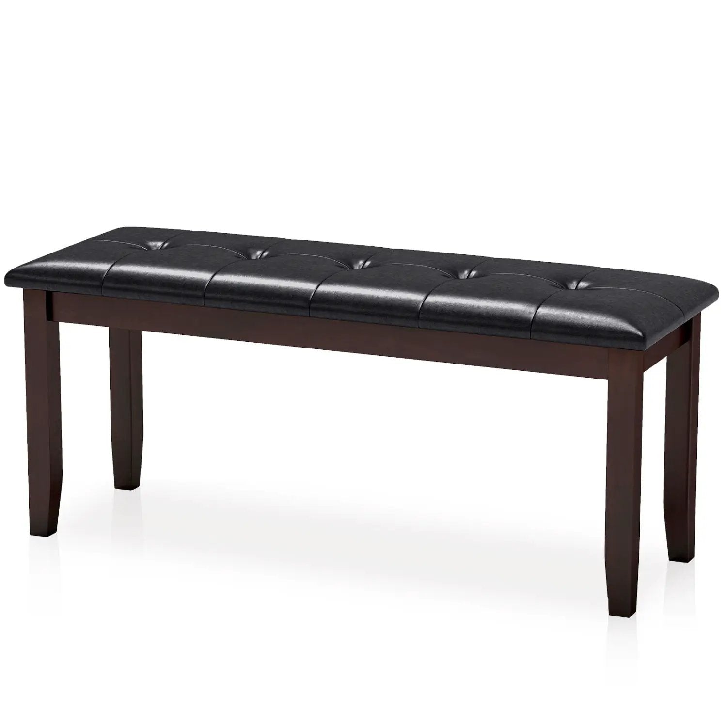 Upholstered Bench with Tufted Seat and Wood Legs, 45.5" by DirectDeals