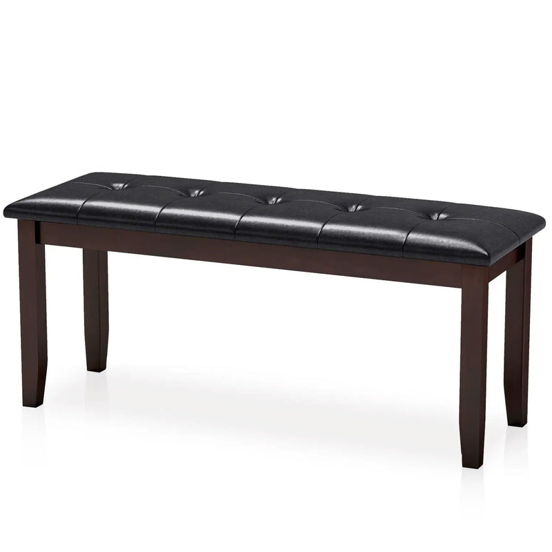Upholstered Bench with Tufted Seat and Wood Legs, 45.5" by DirectDeals