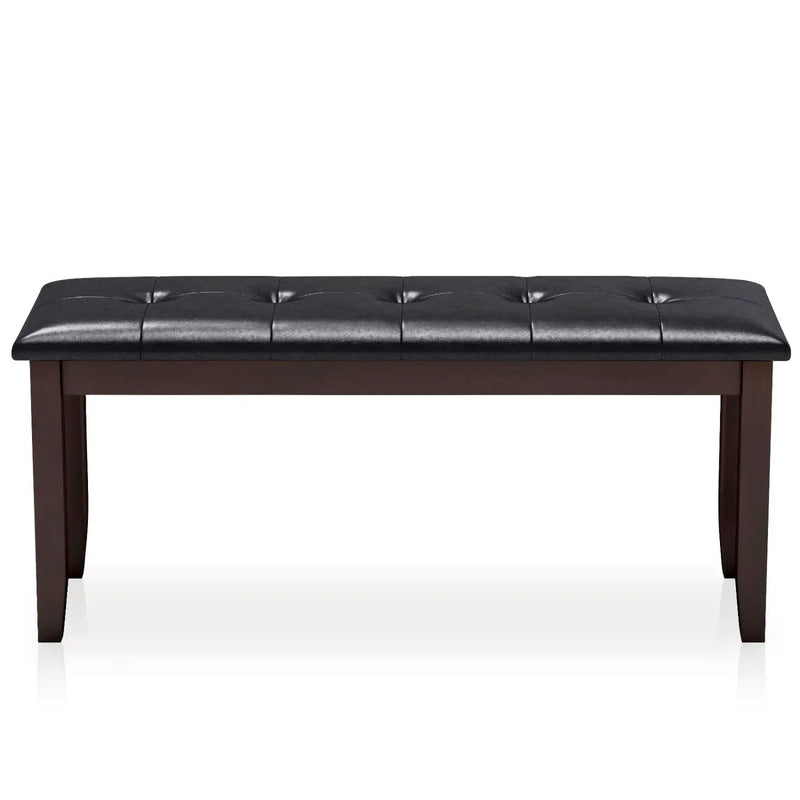 Upholstered Bench with Tufted Seat and Wood Legs, 45.5" by DirectDeals