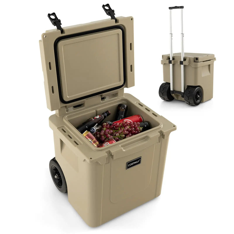 45 Quart Cooler Towable Ice Chest-Brown by DirectDeals