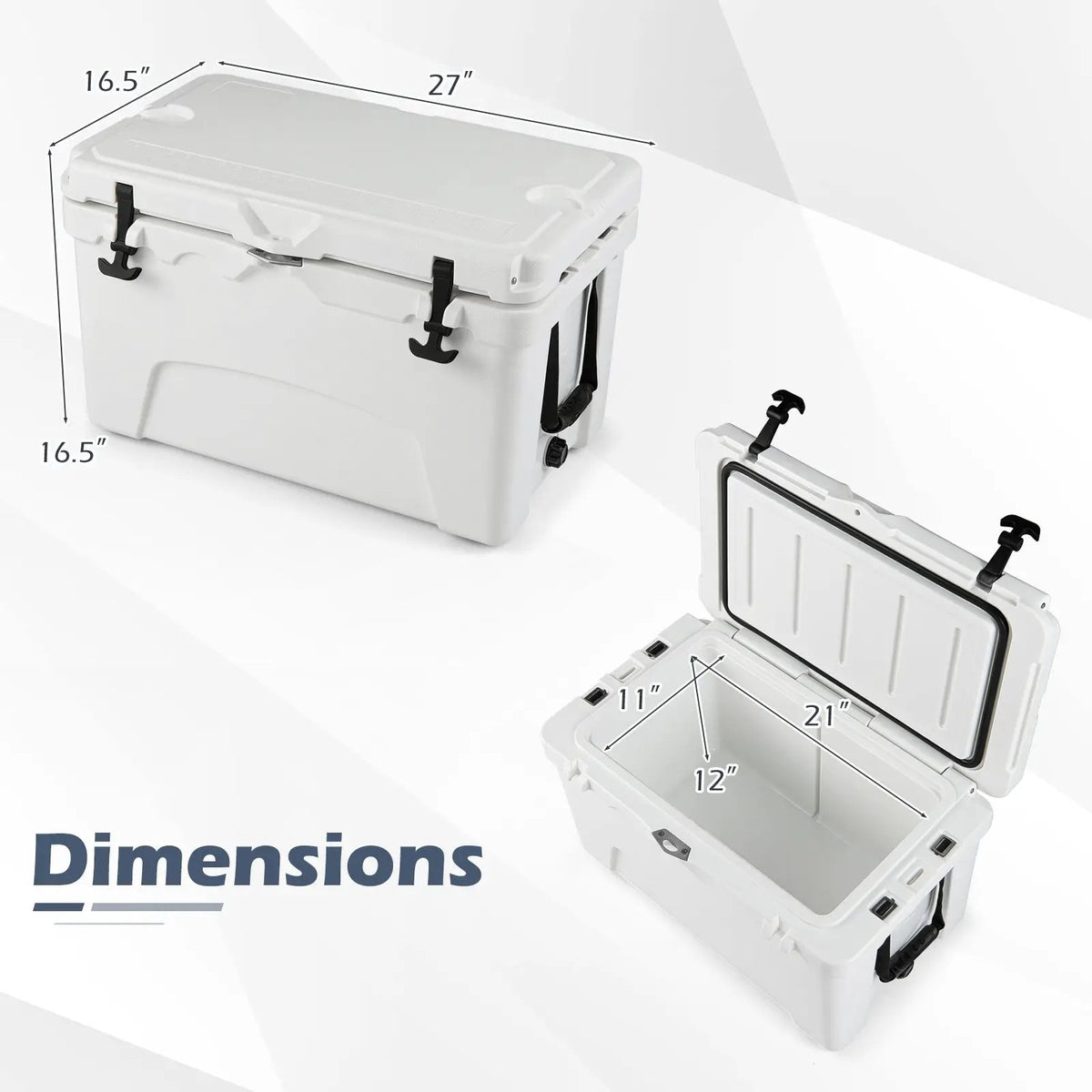 45 Quart Portable Hard Cooler Insulated Ice Chest Keeps Cool for up to 6 Days by DirectDeals