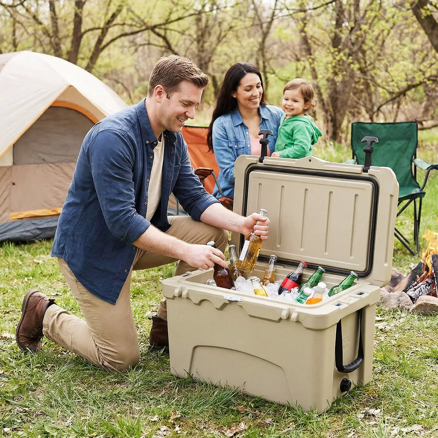 45 Quart Portable Hard Cooler Insulated Ice Chest Keeps Cool for up to 6 Days by DirectDeals